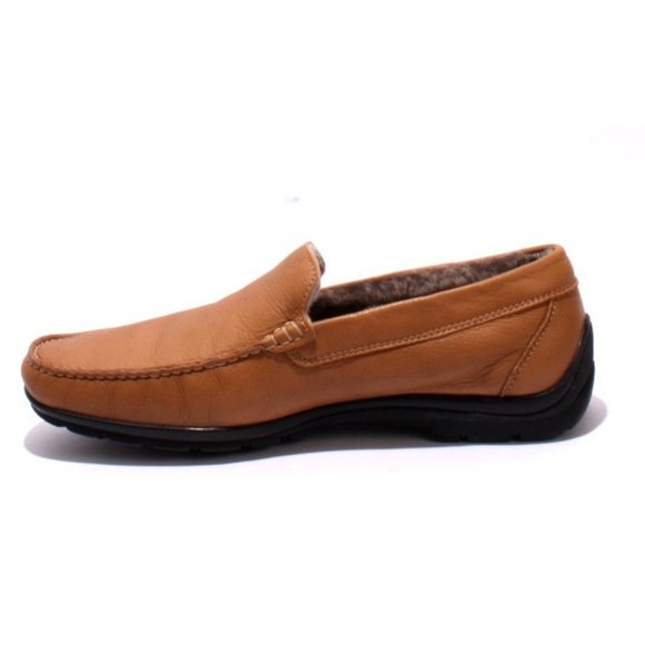 Ernesto Dolani 9640c Tan Leather / Sheepskin Deer Driver Moccasins - Picture 6 of 9